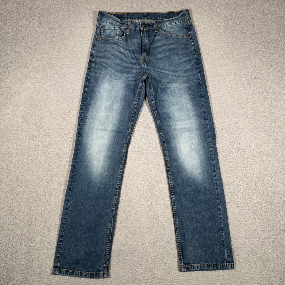 Levis Jeans Mens 30x31 Blue 505 Straight Fit Denim Casual Logo Preppy 5 Pocket